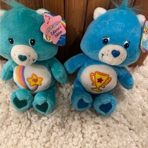 Care Bears Blue Plush Pair with Rainbow and Trophy